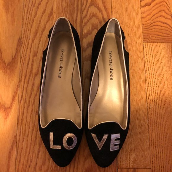LOVE Flats by Town Shoes Black Suede - Picture 6 of 9